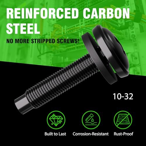 XOOL 50-Pack 10-32 Rack Screws with Washers – Durable, Rust-Resistant for Server Racks and Audio Equipment Mounts - Image 2
