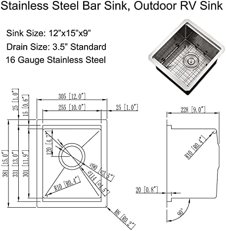 12 Inch Undermount Bar Sink Workstation - Image 7