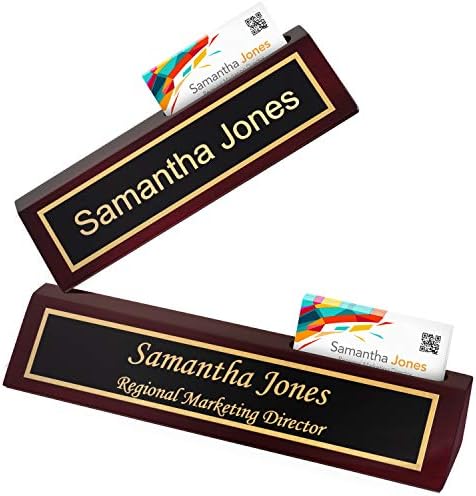 Providence Engraving Custom Wooden Desk Wedge Engraved Name Plate - Image 3
