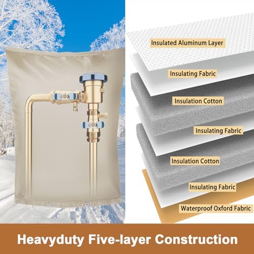 Backflow Preventer Insulation Cover,Pipe Insulation,Outdoor Pipe Covers For Winter Freeze Protection,Outdoor Faucet Covers For Winter Freeze Protection,Insulated Pipe Covers For Outside (16w*26h) - Image 4