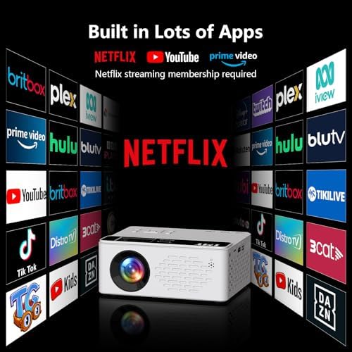 TMY 1080P Mini Projector, Built in Netflix app, 2-way Bluetooth, WiFi6 - Image 2