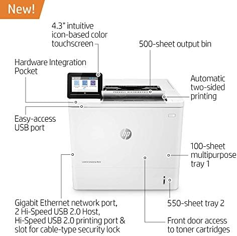 HP Laserjet Enterprise M612dn Monochrome Duplex Printer (7PS86A), White, Standard (Renewed) - Image 2