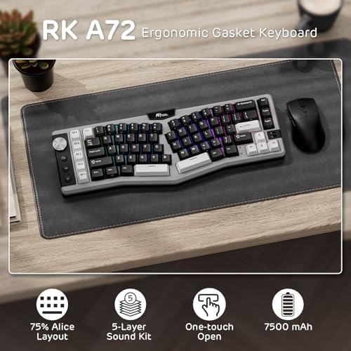 RK ROYAL KLUDGE A72 Alice Ergonomic Wireless Mechanical Keyboard,Split Ergo - Image 2