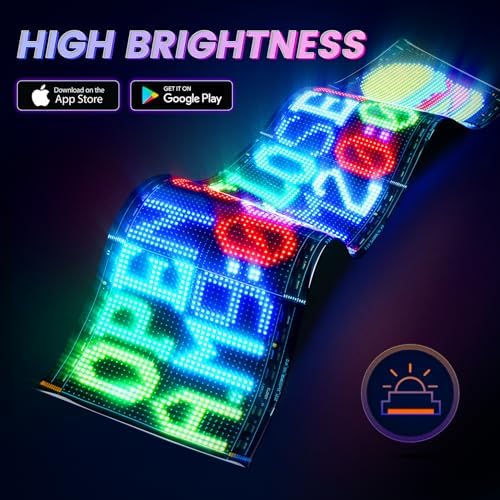 RAYHOME Dual Row P5 Huge Bright Advertising Programmable LED Sign, 31''x8'' Flexible Digital Scrolling Light Sign Custom Text Message Pattern LED Display for Store Car Hotel. - Image 6
