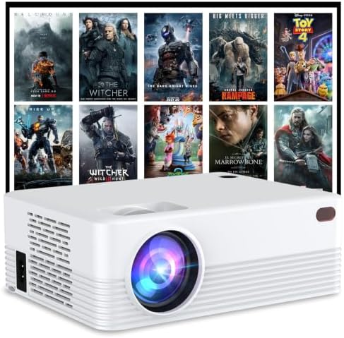 Portable Mini Projector,Full HD 1080P 4K Support Video Projector by ENUOSUMA