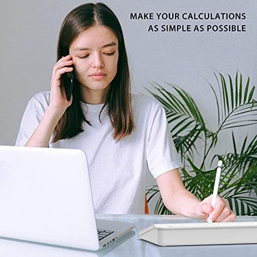 TOWON Glass Desk Whiteboard with Calculator 18x6 in, Desk Organizer, White - Image 2