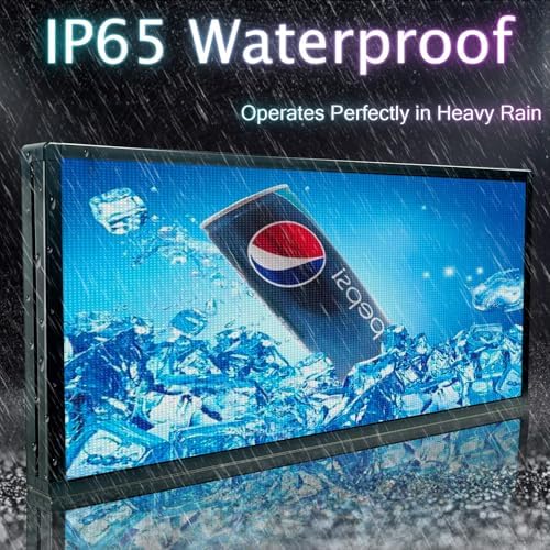 P6 Programmable Led Sign Custom Scrolling Outdoor Digital Signs For Businesses Display Screen Electronic Message Board Stock Ticker Advertising Pixel Led Panel Marquee 40"X17" - Image 4