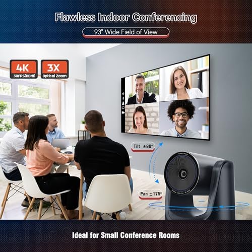 TONGVEO 4K PTZ Camera 3X Optical Zoom 93° FOV HDMI USB3.0 Conference Camera - Image 6