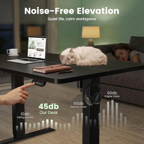 CubiCubi 55 x 24 Electric Standing Desk, Height Adjustable, Black - Image 7