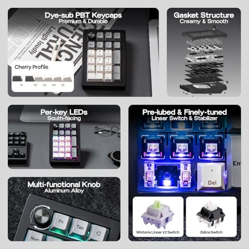 EPOMAKER EK21 VIA Gasket Number Pad w/ 1000mAh Battery, BT 5.0/2.4GHz/Wired - Image 5