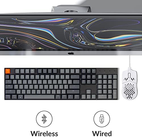 Keychron K10 Full Size 104 Keys Bluetooth Wireless Mechanical Gaming Keyboard for Mac Windows with Keychron Apex Red Switch, Multitasking/White LED Backlight/USB C Wired Computer Keyboard - Image 3
