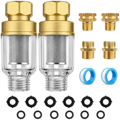 2 Pack 50 Micron Sediment Water Filter for Washer, Faucet & Heater by Junefun