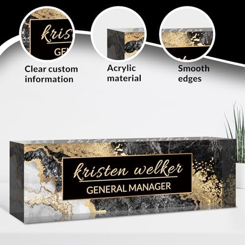 Desk Name Plate Personalized, Custom Name Plate for Desk, Acrylic Desktop Accessories, Office Gift & Decor for Women Men, Teacher Nurse Boss Employee Appreciation Gifts - Image 3