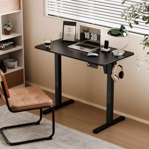 35" Electric Standing Desk, Small Sit Stand up Desk, Black - Image 2