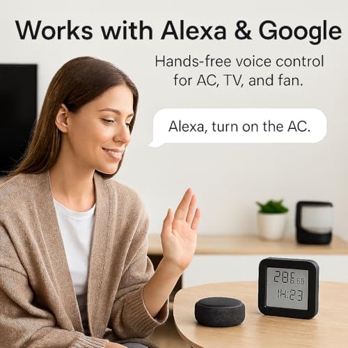 Universal WiFi IR Blaster Hub with Temp & Humidity Monitor (IR Only - No RF Blinds/Garages) - Smart Home Automation for AC, TV & Audio - Compatible with Smart Life Tuya Alexa Google - Image 4