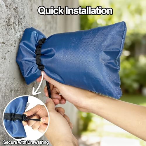 Enlarge Outdoor Faucet Cover for Winter Freeze Protection, 3M Thinsulate, 10"H x 6.3"W Hose Bib Covers for Wall Taps Outside, Waterproof & Frost Free Insulated Spigot Cover, 6 Pcs Faucet Socks - Blue - Image 6