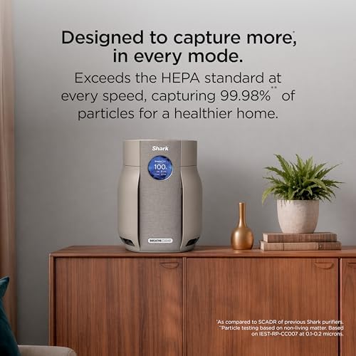 Shark BreatheClear Compact Pro Smart Air Purifier, HP062YL, Butter - Image 6