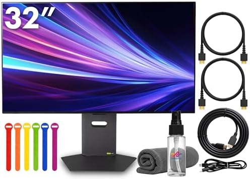 LG Ultragear 32GX870A-B 32" Dual-Mode Gaming Monitor Bundle | 4K UHD (3840×2160) 240Hz / FHD 480Hz, OLED Display, 0.03ms, G-SYNC, FreeSync Premium Pro, HDMI & DisplayPort + Cable Ties + More by Unknown