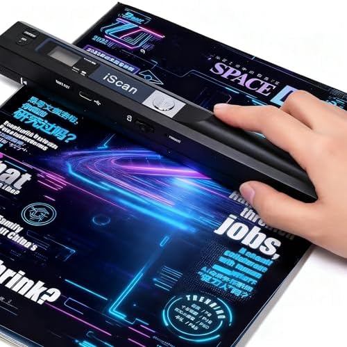 A4 Document Scanner, Portable Card Photo Scanner with 16GB Memory Card, Mini Handheld Receipt Scanners, USB Connection for Computer, Black, LNKH09 by Unknown
