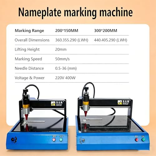 Electric Metal Marking Machine,for Steel Plate Tag Nameplate Desk Numbers Letter Tag Nameplate Engraver 400W,Marking Speed 50mm/s 300x200mm - Image 2