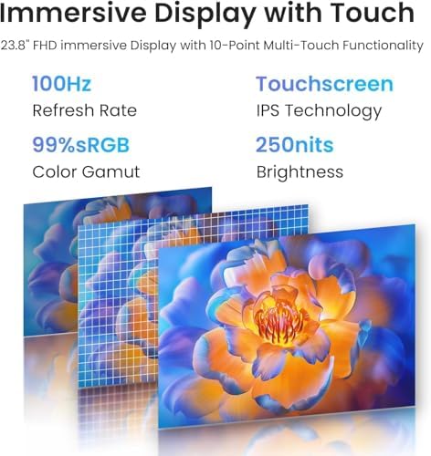 Lenovo 24" Touchscreen IdeaCentre All-in-One Desktop Computer • 6-core AMD Ryzen 5 Processor • 16GB DDR5 • 512GB SSD • Wireless KB&Mouse • Wireless Charging Base • Windows 11 - Image 5
