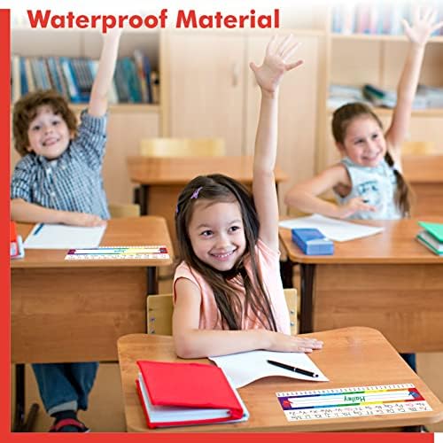 40 PCS Desk Nameplates, Waterproof Desk Name Tags with Alphabet, Number Line 1-30 Traditional Manuscript Name Plate for Classroom School Student (12” x 3.5”) - Image 6