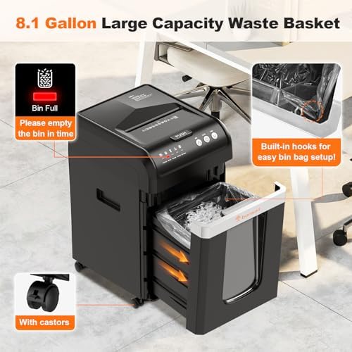 Bonsaii 200-Sheet Auto Feed Micro Cut Heavy Duty Paper Shredder for Office - Image 4