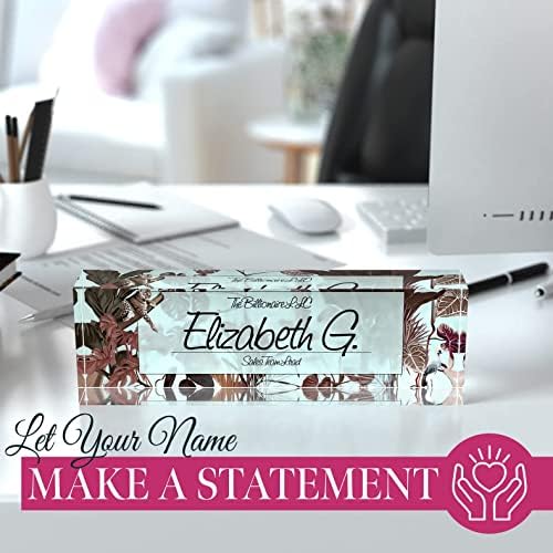 Desk Name Plate Personalized, Custom Name Plates for Desk, 2½/x8 Inches, Thick Crystal-Clear Acrylic, Gift Box, Office Desk Decor. USA Made by ACRYLUXE (Autumn) - Image 4