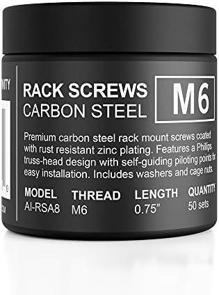 AC Infinity Rack Screws M6 with Cage Nuts & Washers, 50-Piece Set for Racks - Image 3