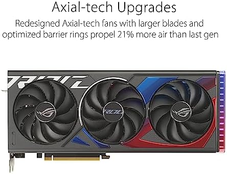 ASUS ROG Strix GeForce RTX 4060 OC Edition Gaming Graphics Card (PCIe 4.0, 8GB GDDR6, DLSS 3, HDMI 2.1a, DisplayPort 1.4a, Axial-tech Fan Design, Aura Sync, 0dB Technology), 3 Year Warranty - Image 2