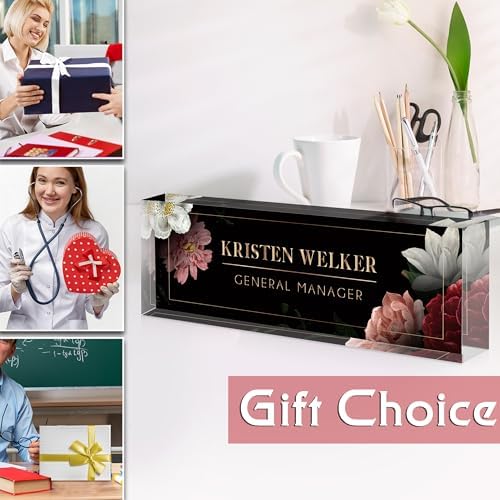 Custom Name Plate for Desk, Acrylic Desk Name Plate Personalized, Employee Appreciation Gifts, Office Desk Accessories for Woman Teacher Nurse, Coworker Gifts for Manager Assistant - Image 3
