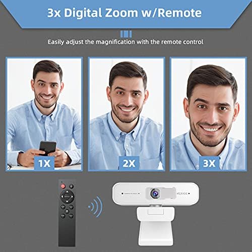 Zoom Certified, NexiGo N940P (Gen 2) 2K Zoomable Webcam with Remote| Sony_Starvis Sensor | 3X Zoom in and Out| Dual Stereo Microphone, for Zoom/Skype/Teams/Webex (White) - Image 6