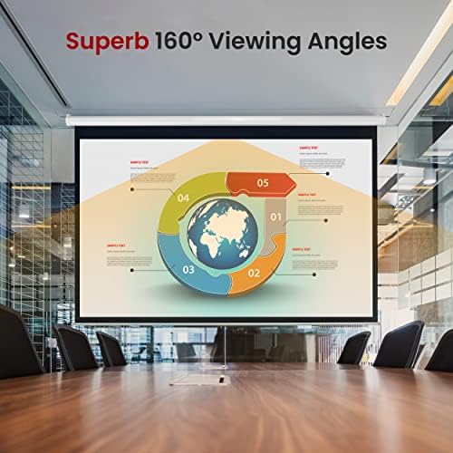 Pyle 84-Inch Pull Down Projector Screen – Manual Roll-Down Matte White Viewing Surface, Auto-Locking Height Adjustment, Wall or Ceiling Mount Design for Home Theater, Office & Classroom Use - Image 5