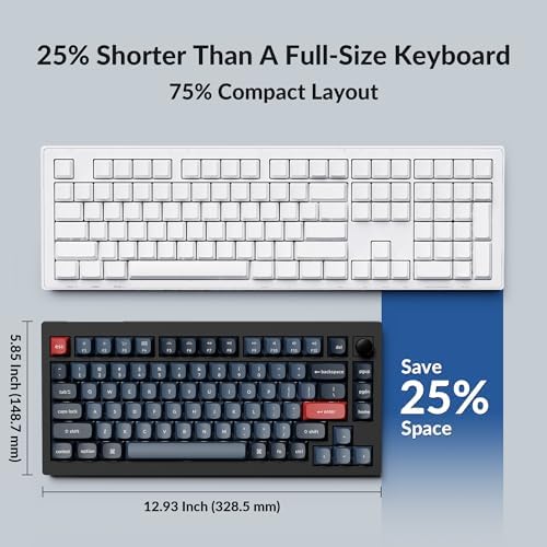 Keychron V1 Max QMK Wireless Mechanical Keyboard, 75% Layout Custom Knob - Image 3