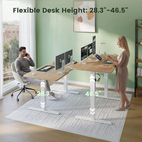 CubiCubi 48 x 24 Electric Standing Desk, Height Adjustable, Maple - Image 4