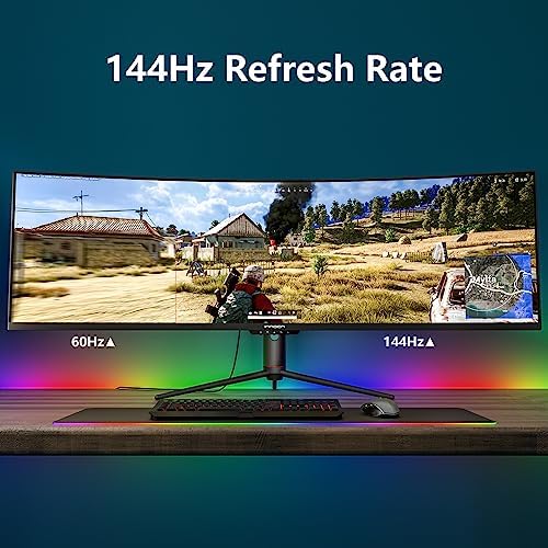 INNOCN 49" Curved Gaming Monitor 144Hz Ultrawide 32:9 WDFHD 3840 x 1080P, R1800, 99% sRGB, HDR400, USB Type C, DisplayPort, HDMI, Built-in Speakers, Height/Tilt Adjustable - 49C1G (Pack of 2) - Image 5