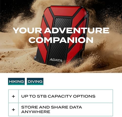ADATA HD710 Pro External Hard Drive, Red, 1TB - Image 6