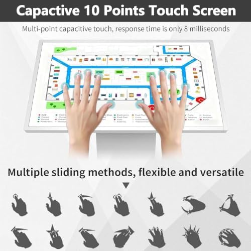 21.5 32 Inch Touch Screen Kiosk, 1080P HD IPS Digital Signage 32in-Black - Image 6