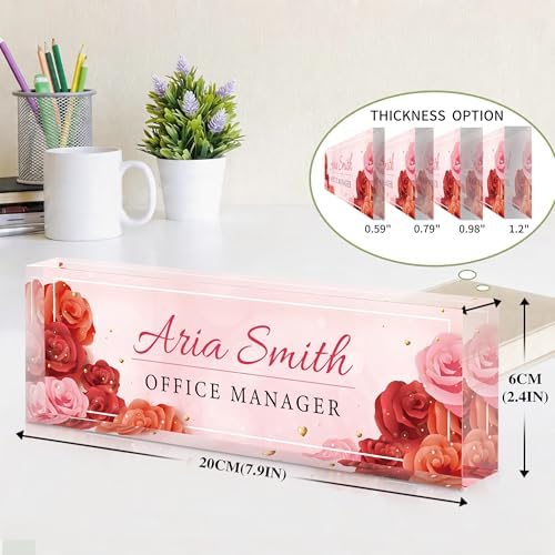 Custom Name Plate for Desk, Acrylic Desk Name Plate Personalized, Employee Appreciation Gifts, Office Desk Accessories for Woman Teacher Nurse, Coworker Gifts for Manager Assistant - Image 4