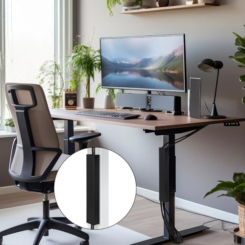 Blulu 4 Pack Steel Magnetic 14 Inch Cable Management Channel for Under Desk Leg Vertical Wire Hider Cover Cable Desk Organizer No Drill Cord Organizer Cord Hider Management for Home Office (Black) - Image 5