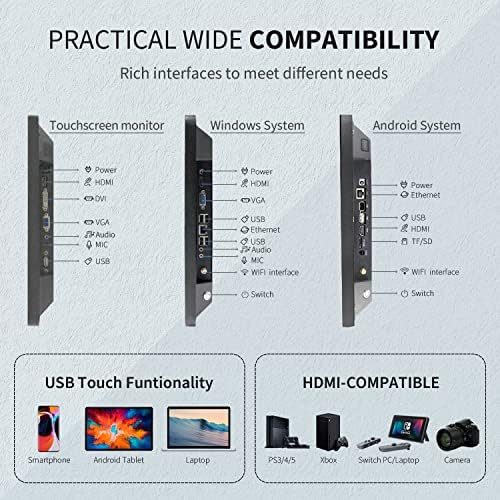 27 inch Touch Screen PC Monitor, Intel i5, 4GB RAM, 128G SSD, 16:9 FHD 1080P, Windows 10, Smart Board for Classroom, Meeting & Home, USB, VGA & HD-MI Monitor - Image 3