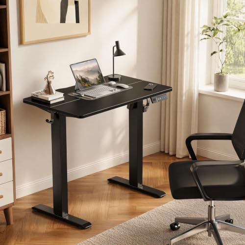 Claiks Electric Standing Desk 32x19 Inch Adjustable Desk, Black - Image 2