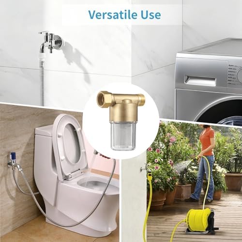 yeesport Garden Hose Sediment Filter, Inline Water Filter Washing, Machine Water Filter for Electric Water Heater, Shower, Garden Hose, Anti Clogging, 3.7 x 3.3 x 2.0 in - Image 5