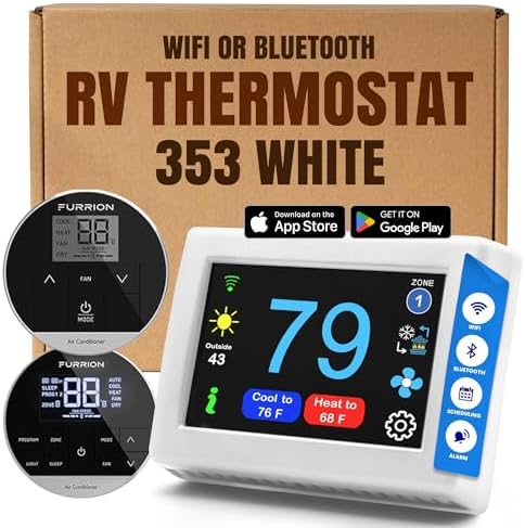 MICRO-AIR EasyTouch Digital RV Thermostat Replacement, 353 White by MicroAir