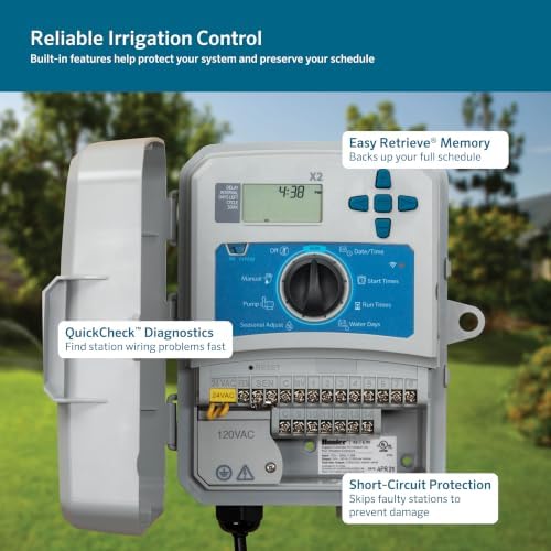 Hunter X2 4 Zone Sprinkler Controller, WiFi Compatible Sprinkler Timer - Image 4