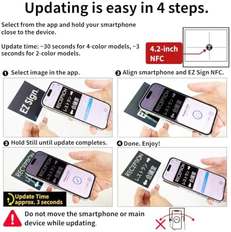 [Santek] EZ Sign NFC E-Paper Display – Battery-Free, 0.13" Ultra-Thin Rewritable 2-Color Display, Unique ID & Name Tag, No Pairing, PC/Android/iOS Compatible IP65 (Black, 4.2 inch) - Image 4