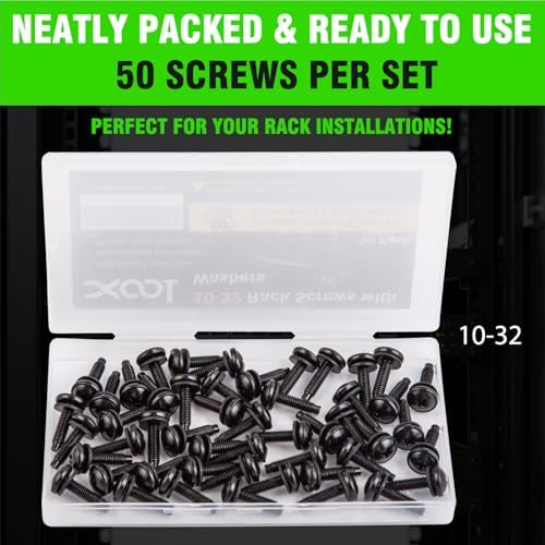 XOOL 50-Pack 10-32 Rack Screws with Washers – Durable, Rust-Resistant for Server Racks and Audio Equipment Mounts - Image 7