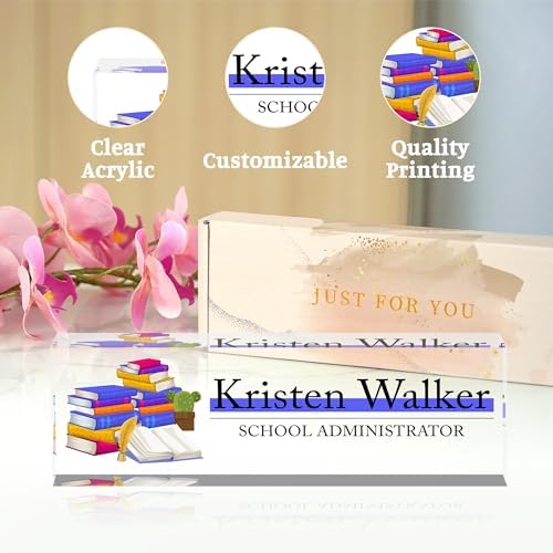 Name Plate for Desk-Personalized Name Plates for Desk-Name Plate Personalized for Office-Gifts for Teacher Boss Employee Appreciation Office Desk Decor (teacher6) - Image 4