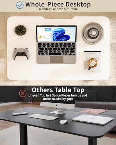 Okin Electric Standing Desk 31.5x19.7 Inches Small Computer Desk-Whole Piece Stand up Desk with Wheels Gaming Rolling Home Office Desks, White - Image 4