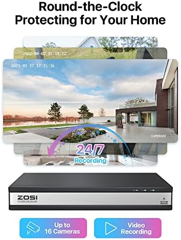 ZOSI 16CH Home Security Camera System with 2TB HDD, 8-Pack 1080P Cameras - Image 5